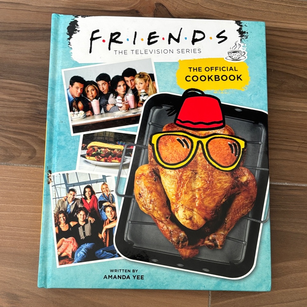 💕NWT! FRIENDS Cookbook — Teal Cover with Red Hat and Yellow Glasses